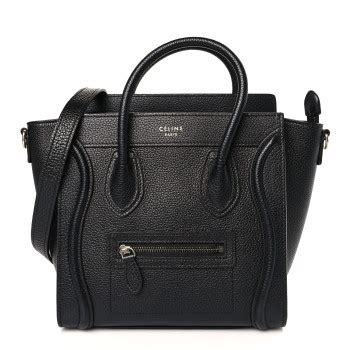 celine nano luggage drummed black fashionphile